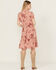 Image #4 - Wild Moss Women's Lace Trim Midi Dress, Pink, hi-res