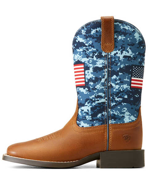 Image #2 - Ariat Boys' Patriot Western Boots - Broad Square Toe , Brown, hi-res
