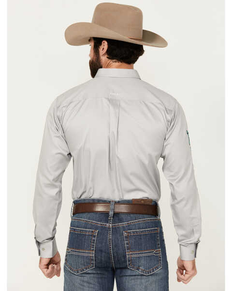 Image #4 - Ariat Men's Team Logo Twill Long Sleeve Button-Down Western Shirt, Grey, hi-res