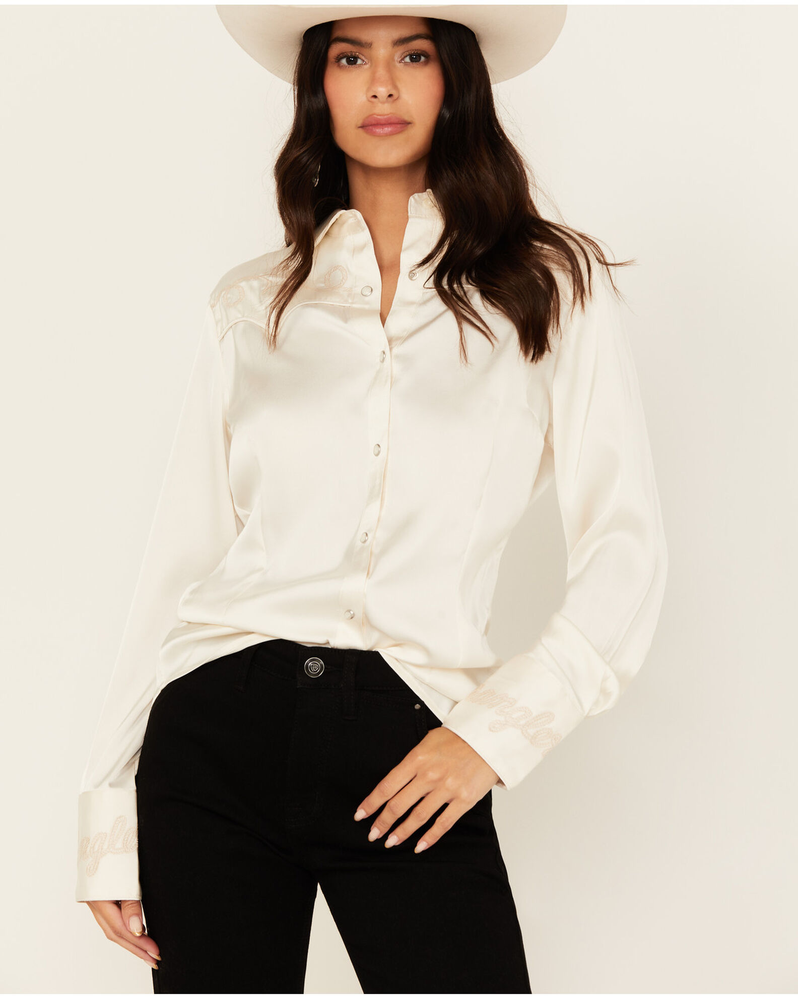 Wrangler Women s Star Embroidered Long Sleeve Snap Western Shirt Sheplers