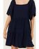 Image #2 - Wrangler Women's Solid Short Sleeve Mini Dress, Navy, hi-res