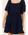 Image #2 - Wrangler Women's Solid Short Sleeve Mini Dress , Navy, hi-res