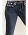 Image #4 - Miss Me Women's Dark Wash Mid Rise Border Pocket Bootcut Stretch Denim Jeans, Dark Wash, hi-res