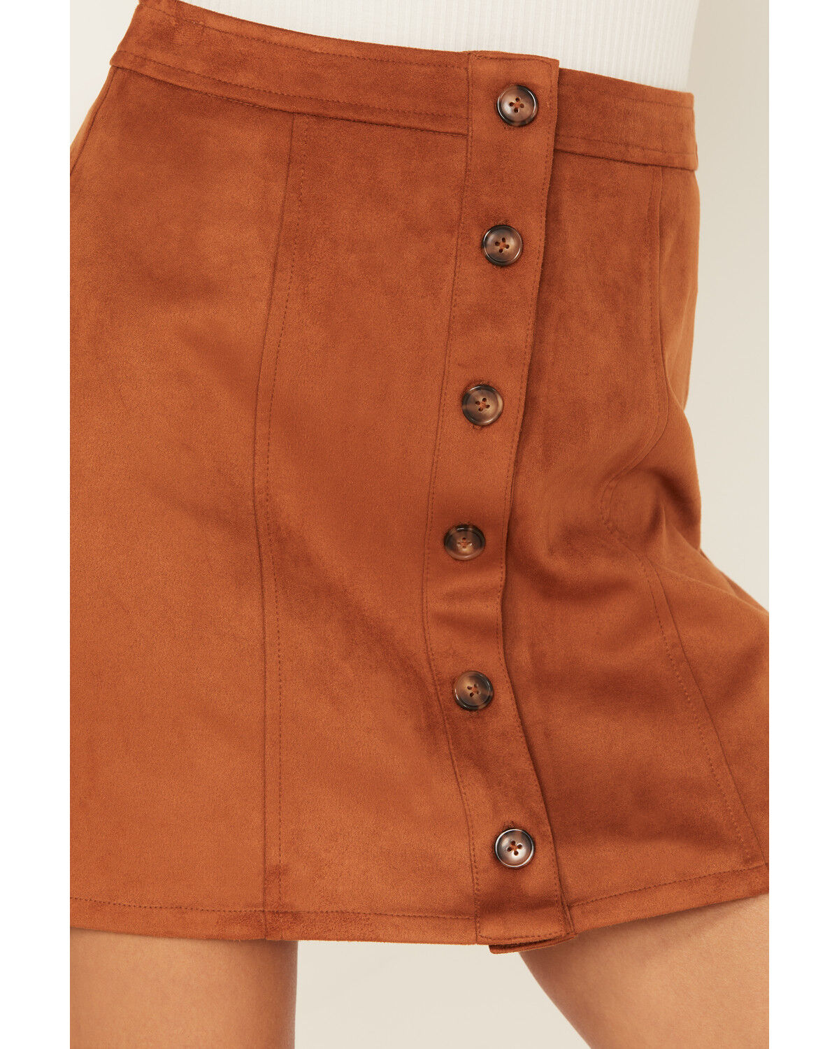 Image #2 - Cleo + Wolf Women's Faux Suede Skirt, Cognac, hi-res