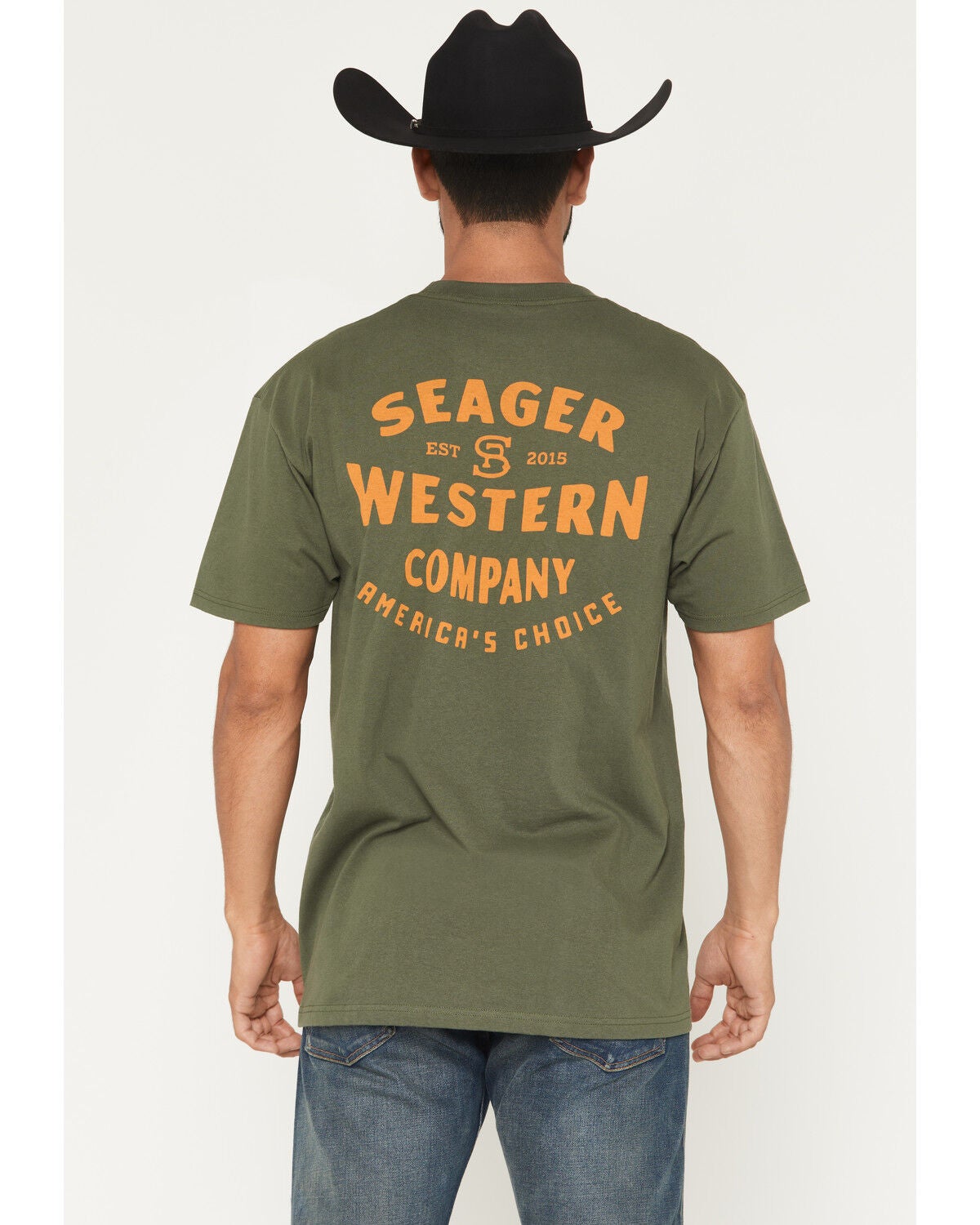 Seager Men's America's Choice Short Sleeve Graphic T-Shirt, Green, hi-res