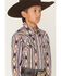 Image #2 - RANK 45® Men's White Mountain Striped Long Sleeve Snap Stretch Western Shirt, Multi, hi-res