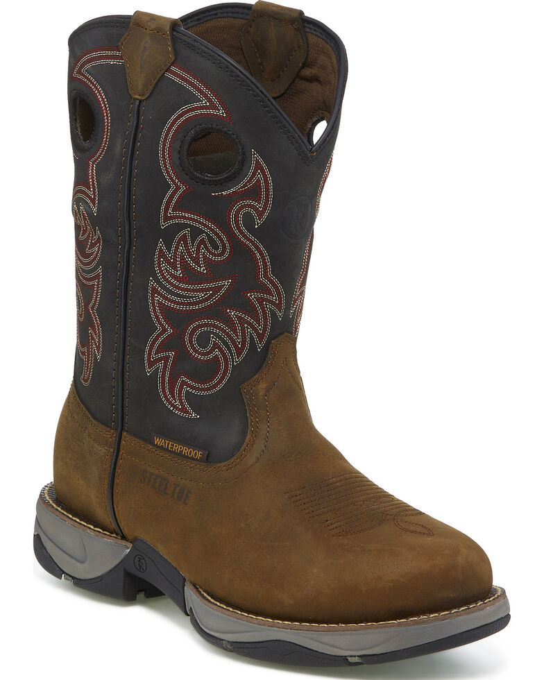Tony Lama Men's Junction Brown Waterproof Western Work Boots - Steel Toe, Brown, hi-res