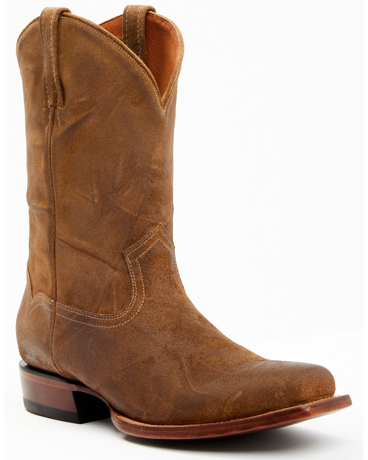 Moonshine Spirit&reg; Men's Pancho Roughout Western Boots - Square Toe, Brown, hi-res