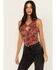 Image #1 - Beyond The Radar Women's Animal Print Mesh Tank, Rust Copper, hi-res