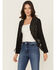 Image #1 - Vocal Women's Fringe Cropped Jacket, Black, hi-res