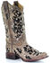Image #1 - Corral Women's Sequin Inlay Western Boots - Square Toe, Brown, hi-res