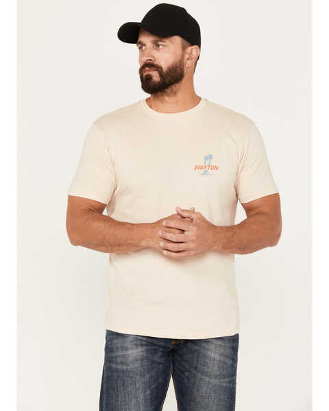 Image #1 - Brixton Men's Austin Cowboy Short Sleeve Graphic T-Shirt , Sand, hi-res