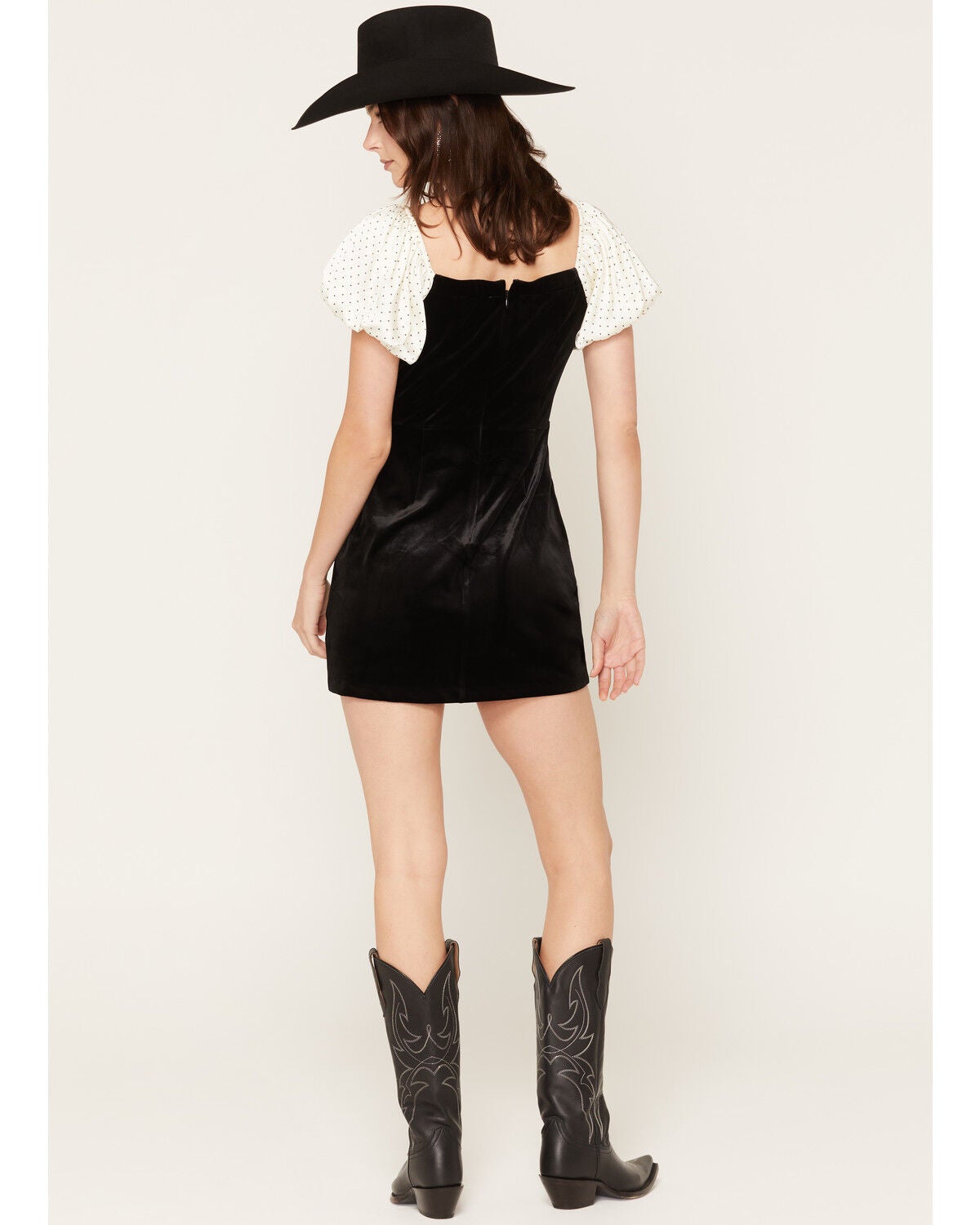 Image #4 - Sadie & Sage Women's Polka Dot Puff Sleeve Mini Dress, Black, hi-res