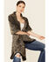 Shyanne Women's Woven Animal Print Shawl, Tan, hi-res