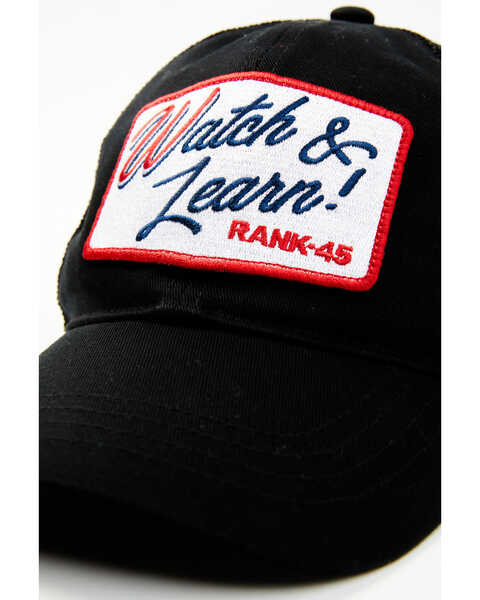 RANK 45 Women's Watch and Learn Patch Mesh-Back Ball Cap, Black, hi-res