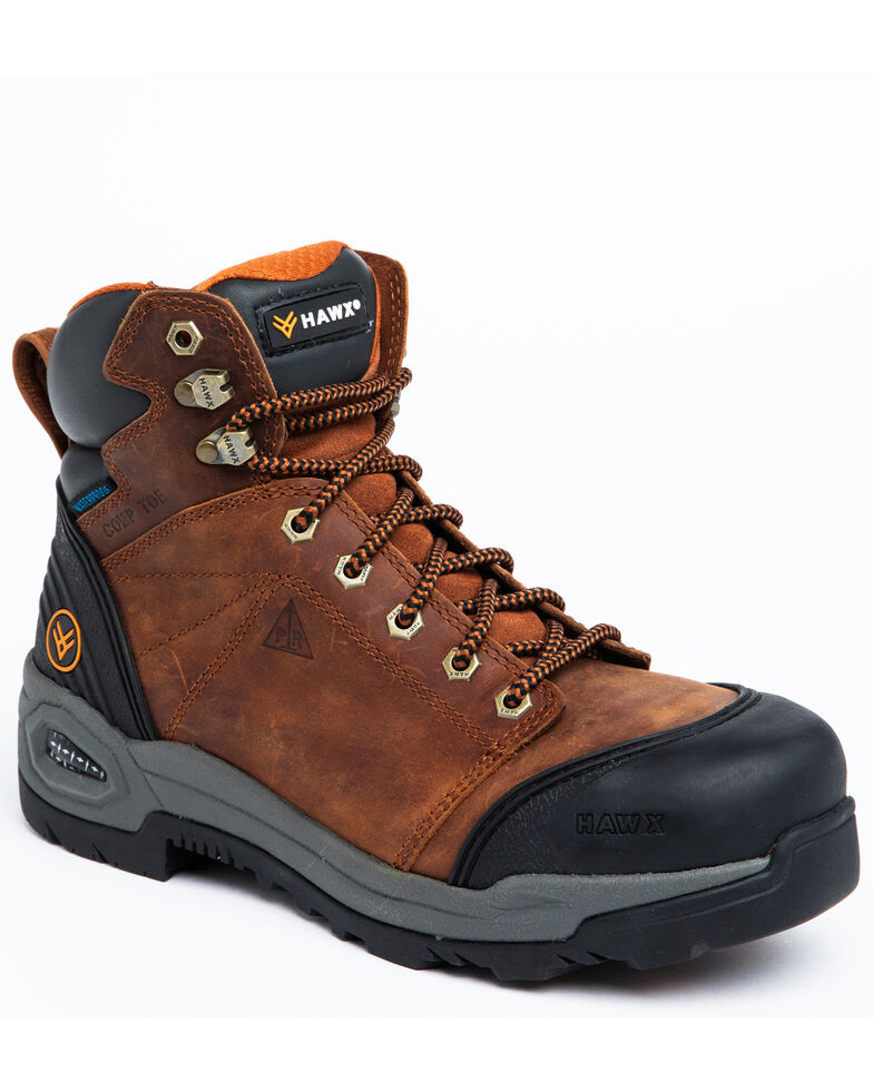 Hawx Men's Rust Waterproof Work Boots - Soft Toe, Rust Copper, hi-res