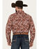 Image #4 - Cinch Men's Paisley Print Long Sleeve Button Down Western Shirt, White, hi-res