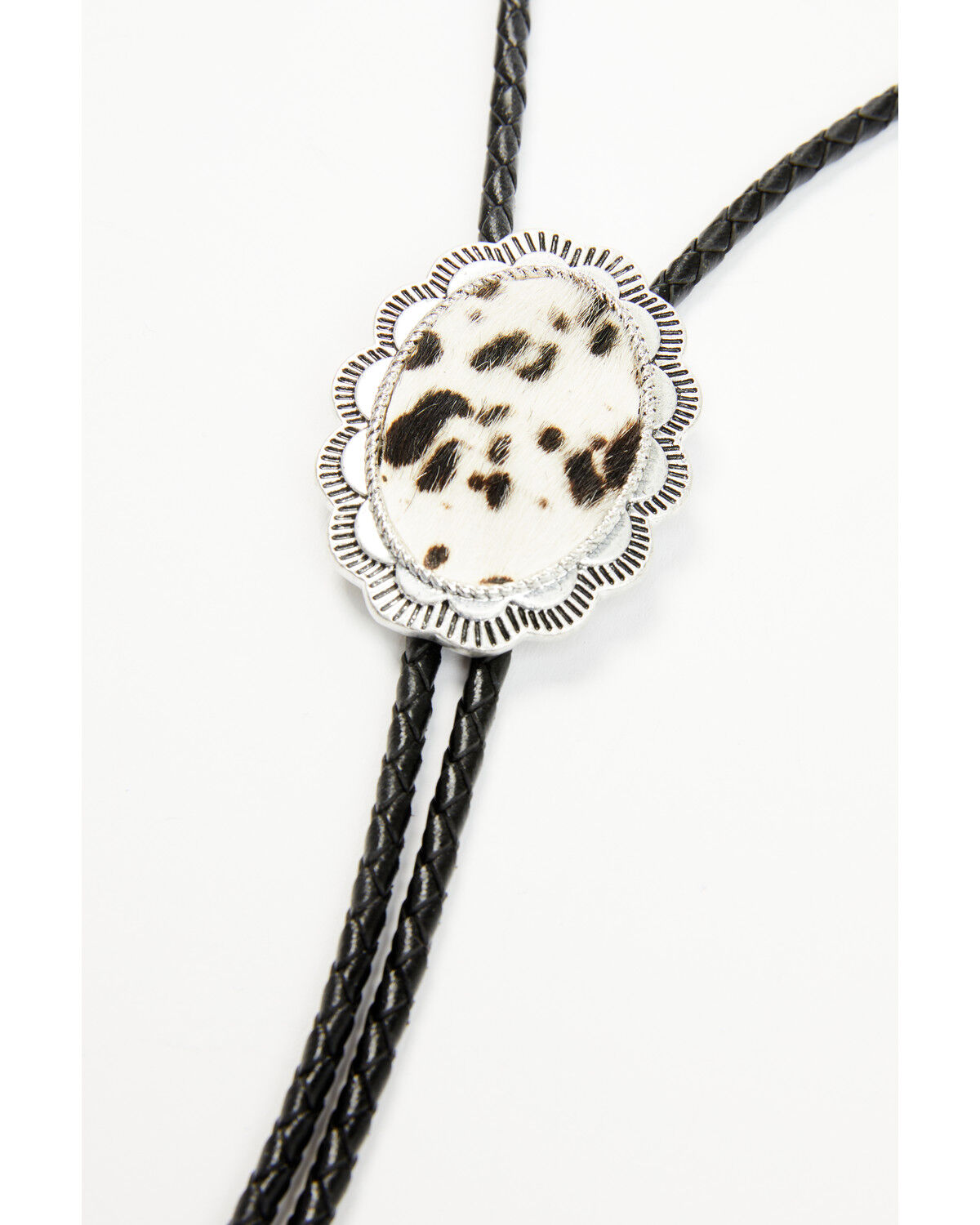 Image #2 - Shyanne Women's Hair-On Scalloped Bolo Tie, Silver, hi-res