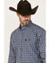 Image #2 - George Strait by Wrangler Plaid Print Long Sleeve Button Down Western Shirt - Big & Tall, Blue, hi-res