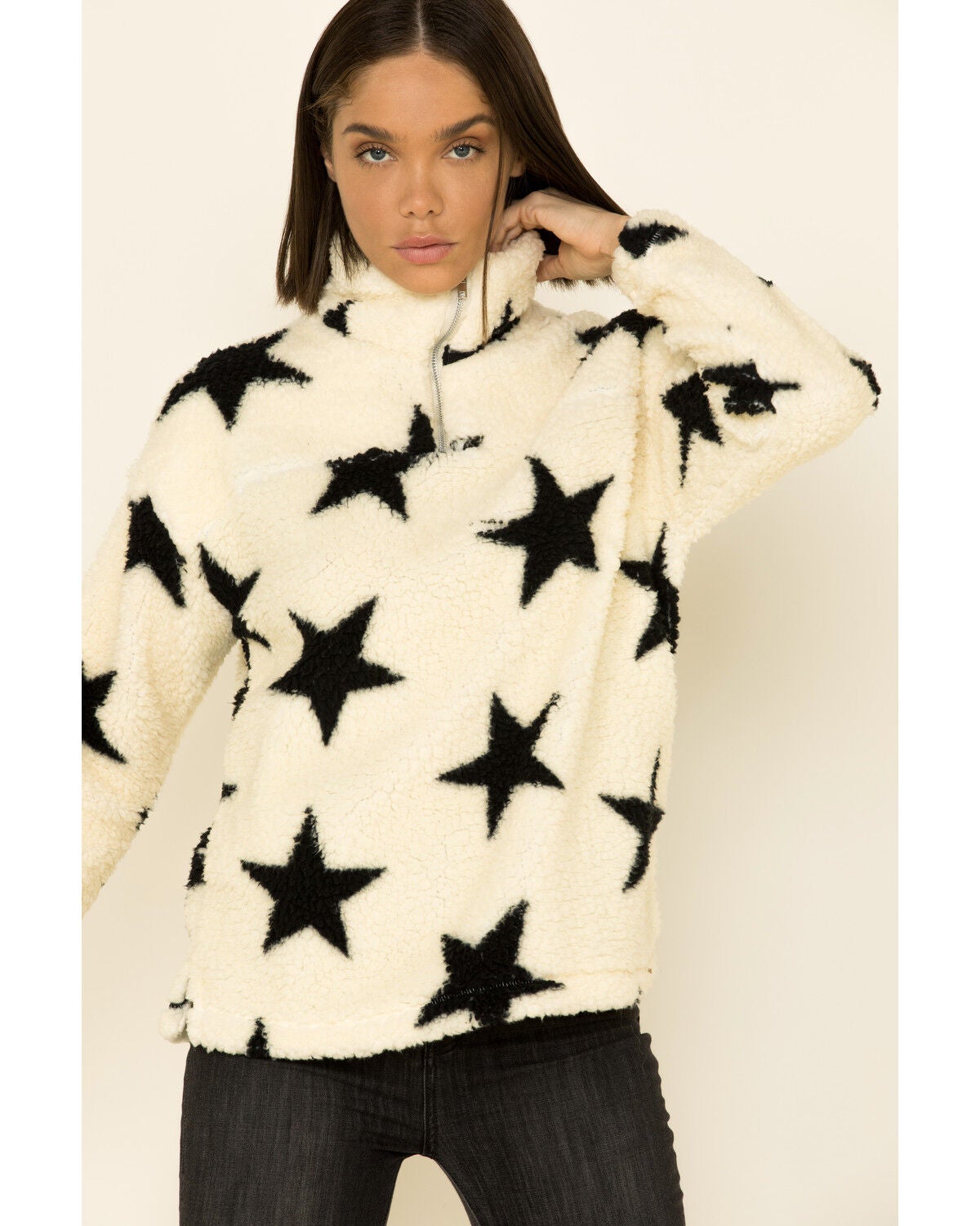 peach love sherpa pullover