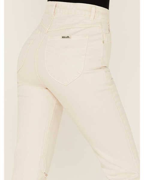 Image #4 - Rolla's Women's High Rise Distressed Cropped Dusters Bootcut Jeans, Off White, hi-res