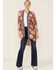 Image #2 - Wild Moss Women's Mauve Border Trim Floral Kimono, Mauve, hi-res