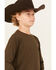 Image #1 - Cowboy Hardware Boys' Embroidered Flag Skull Long Sleeve Premium T-Shirt , Hunter Green, hi-res