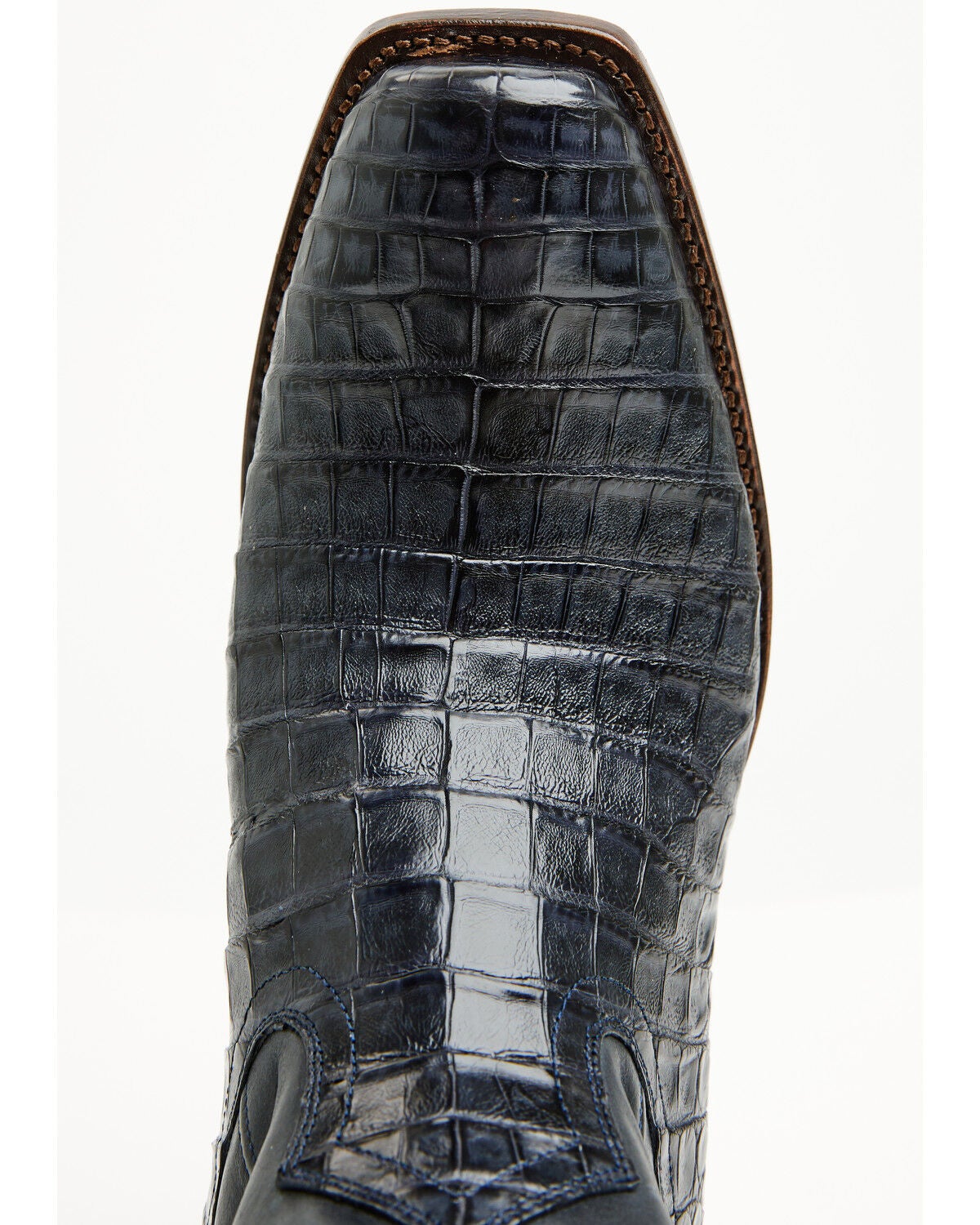 Bottes Cowboy Homme Cody James 13D - Cuir Caiman Bruni, Bout Carré Marron