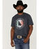 Image #1 - RANK 45® Men's Roper Circle Logo Short Sleeve Graphic T-Shirt, Navy, hi-res