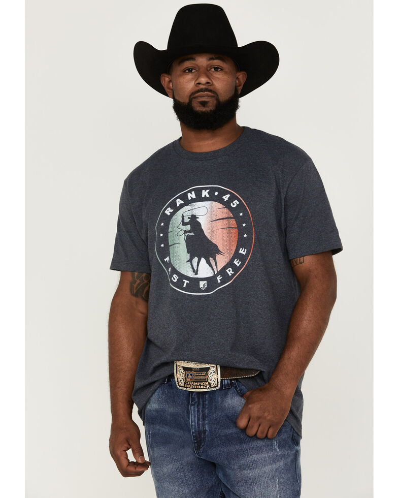 Rank 45 Men's Roper Circle Logo Graphic T-Shirt , Navy, hi-res