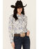 Image #1 - Wrangler Retro Women's Paisley Print Long Sleeve Snap Western Shirt , Blue, hi-res