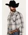 Image #2 - Pendleton Men's Frontier Plaid Print Long Sleeve Snap Western Shirt, Grey, hi-res