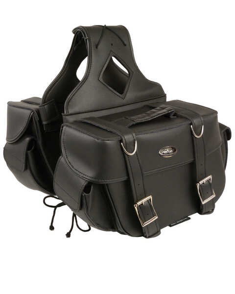 Image #1 - Milwaukee Leather Medium PVC Saddle Bag, Black, hi-res
