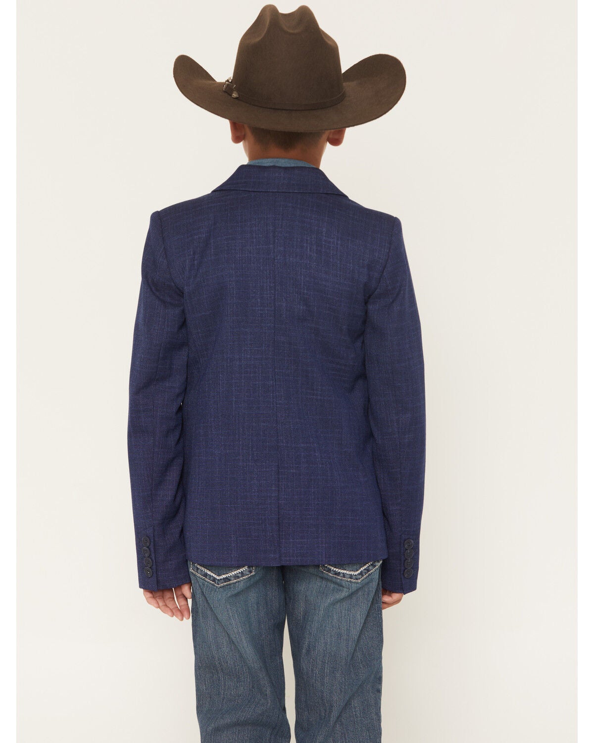 Image #4 - Rock & Roll Denim Boys' Solid Sportcoat, Blue, hi-res