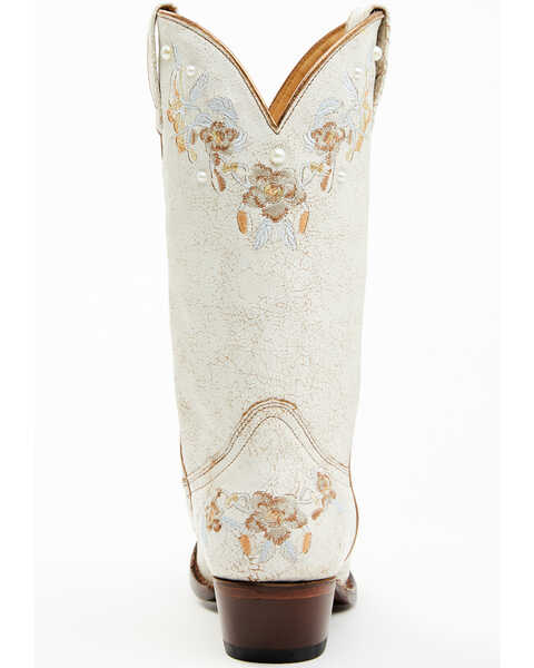 Image #5 - Shyanne Women's Byrdie Crack Embroidered Western Boots - Round Toe , Ivory, hi-res