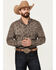 Image #1 - Ariat Men's Matteo Desert Print Long Sleeve Button-Down Stretch Western Shirt, Dark Grey, hi-res