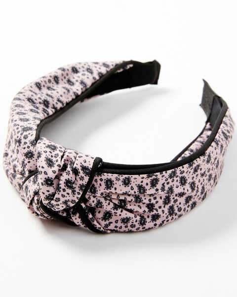 Image #2 - Understated Leather Women's Knotted Paisley Print Headband, Pink, hi-res