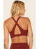 Shyanne Women's Solid Riding Sports Bra , Chocolate, hi-res