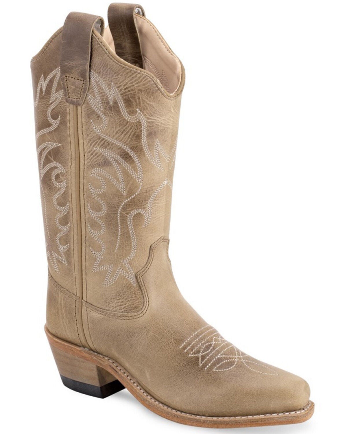 Old West Little Girls' Western Boots - Snip Toe, Ivory, hi-res