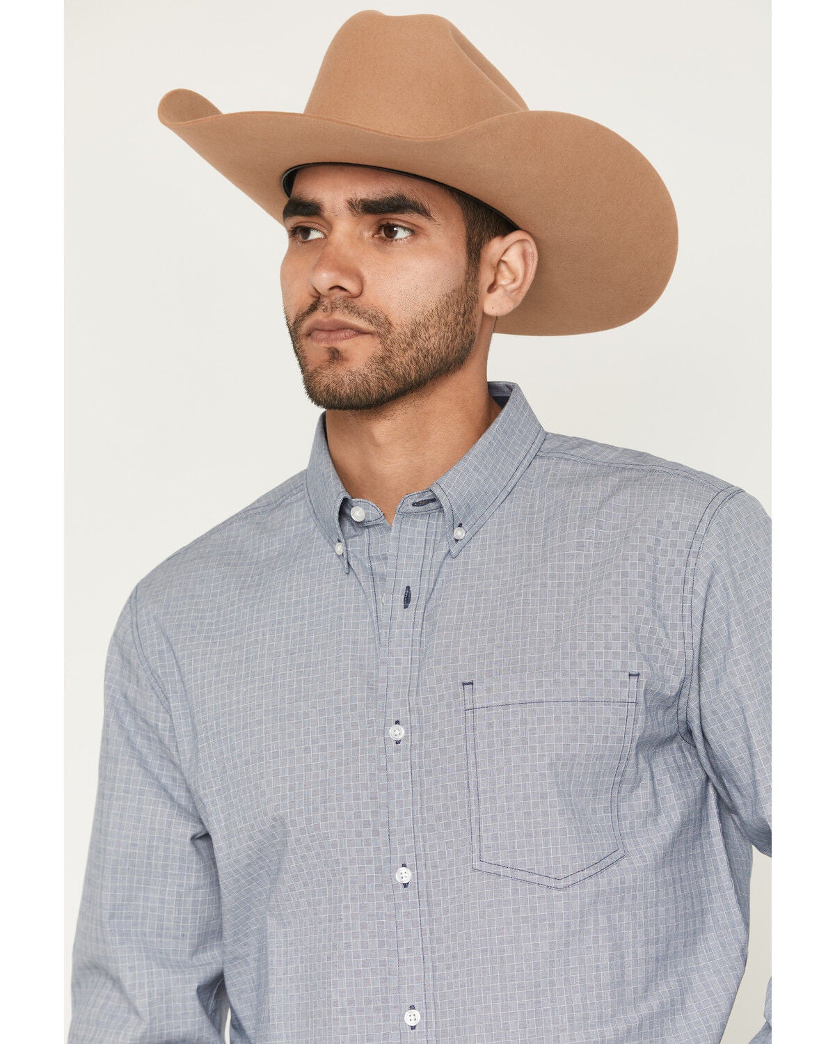 Image #2 - Cody James Men's Missouri Frontier Geo Print Long Sleeve Button-Down Stretch Western Shirt, Blue, hi-res