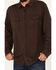 Image #3 - Brothers and Sons Men's Solid Pigment Slub Button Down Western Shirt , Dark Brown, hi-res