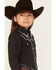 Image #2 - Ely Walker Girls' Floral Embroidered Long Sleeve Pearl Snap Western Shirt, Black, hi-res
