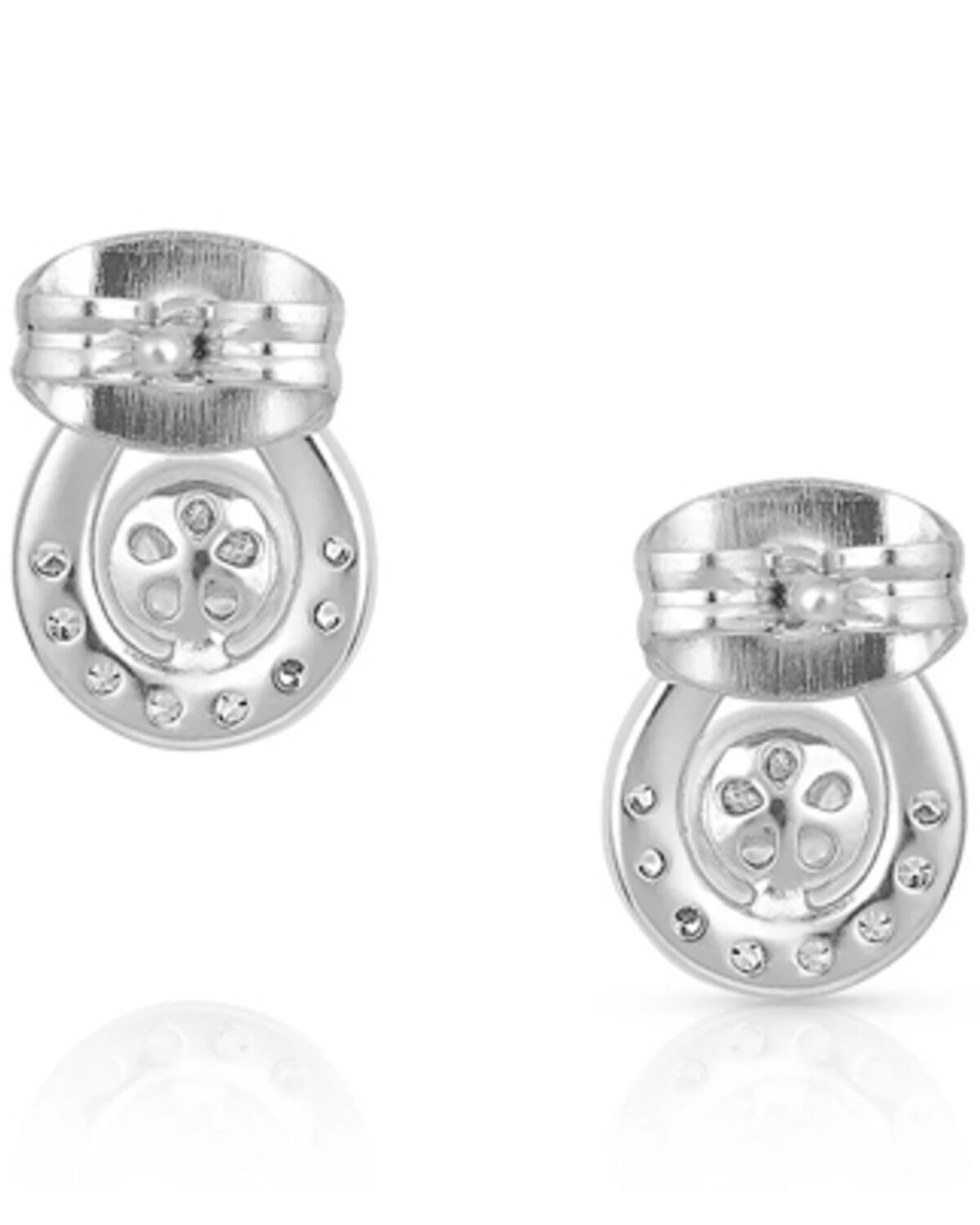 Image #2 - Montana Silversmiths Women's Cradled Sparkle Stud Earrings, Silver, hi-res