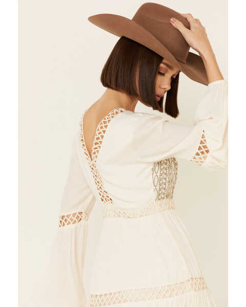 Image #4 - Shyanne Women's Off White Embroidered Lace Peasant Dress, , hi-res