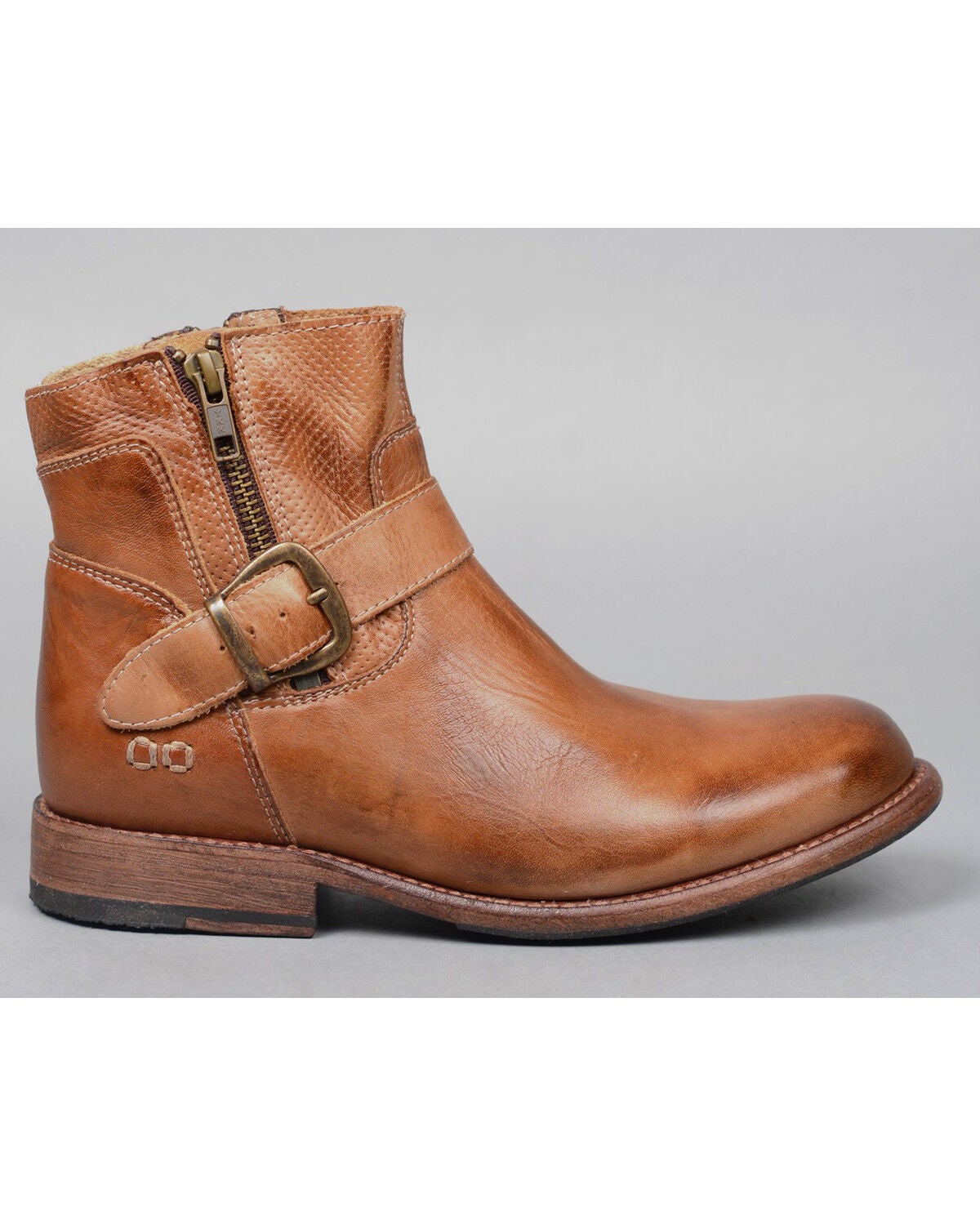 Bed Stu Women's Becca Side Zip Buckle Boots - Round Toe, Tan, hi-res