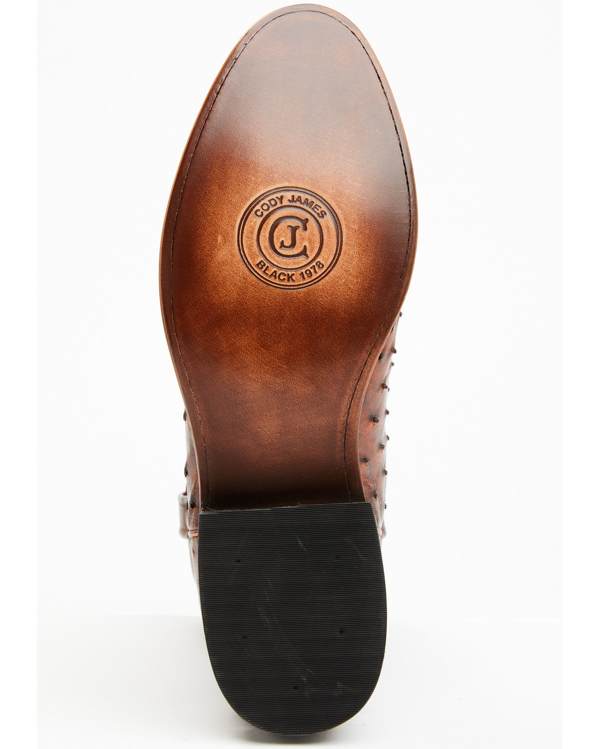Image #7 - Cody James Black 1978® Men's Carmen Exotic Full-Quill Ostrich Roper Boots - Round Toe, Cognac, hi-res