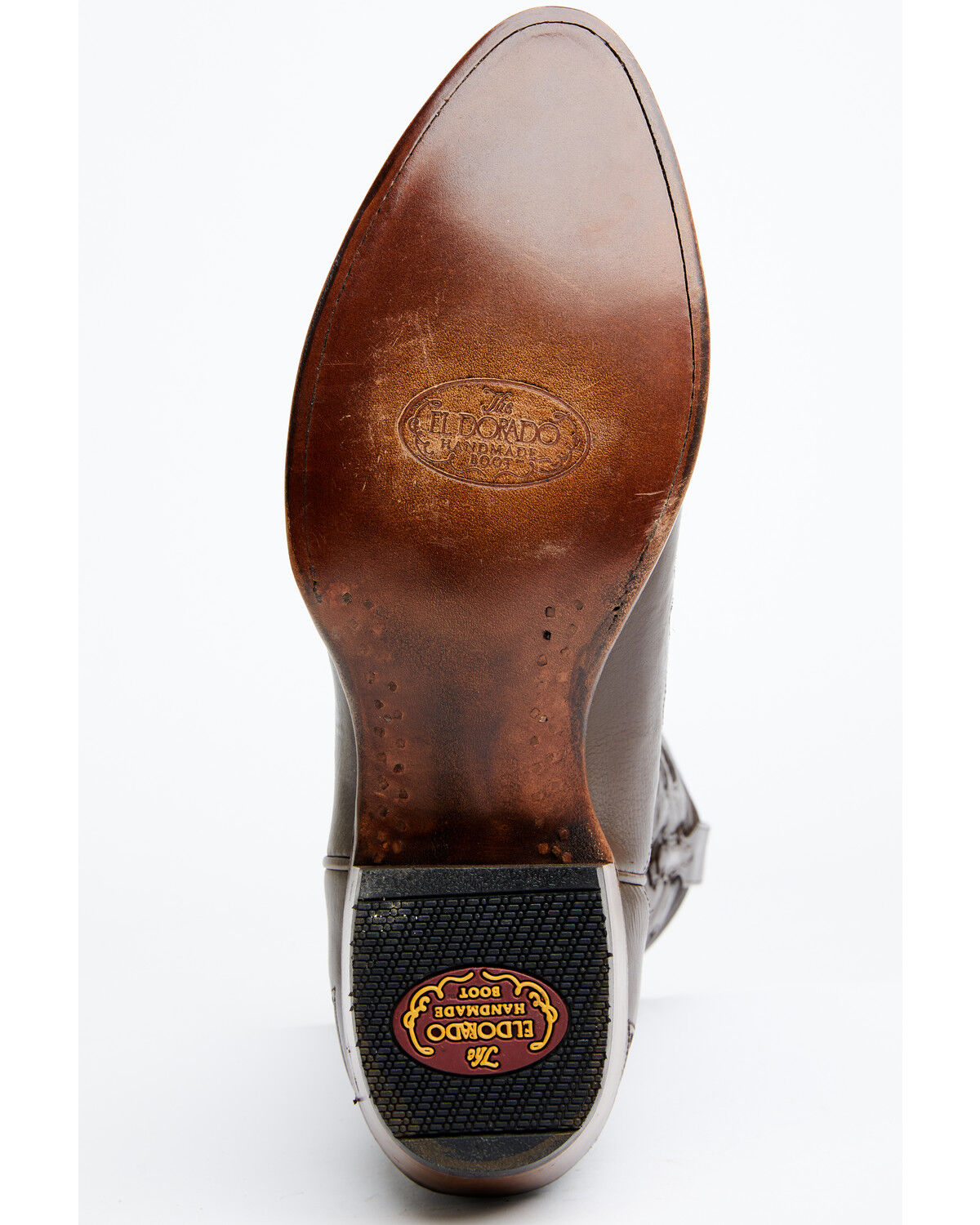 Image #7 - El Dorado Men's Basket Weave Western Boots - Round Toe, Brown, hi-res