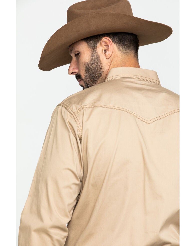 Wrangler Retro Men's Tan Solid Long Sleeve Western Shirt Sheplers