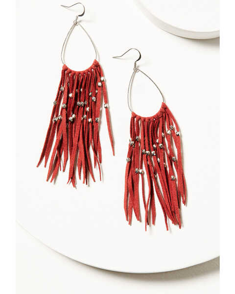 Image #1 - Idyllwind Women's Havana Antique Fringe Earrings , Red, hi-res