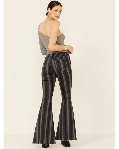 Rock & Roll Denim Women's Striped High Rise Stretch Flare Jeans , Multi, hi-res
